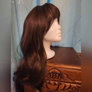 Long Brown Women's Wig with Natural Waves